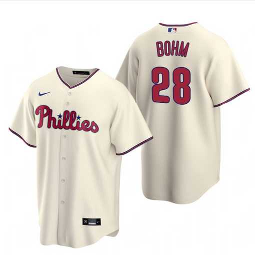 Youth Philadelphia Phillies #28 Alec Bohm Cream Alternate Jersey Dzhi